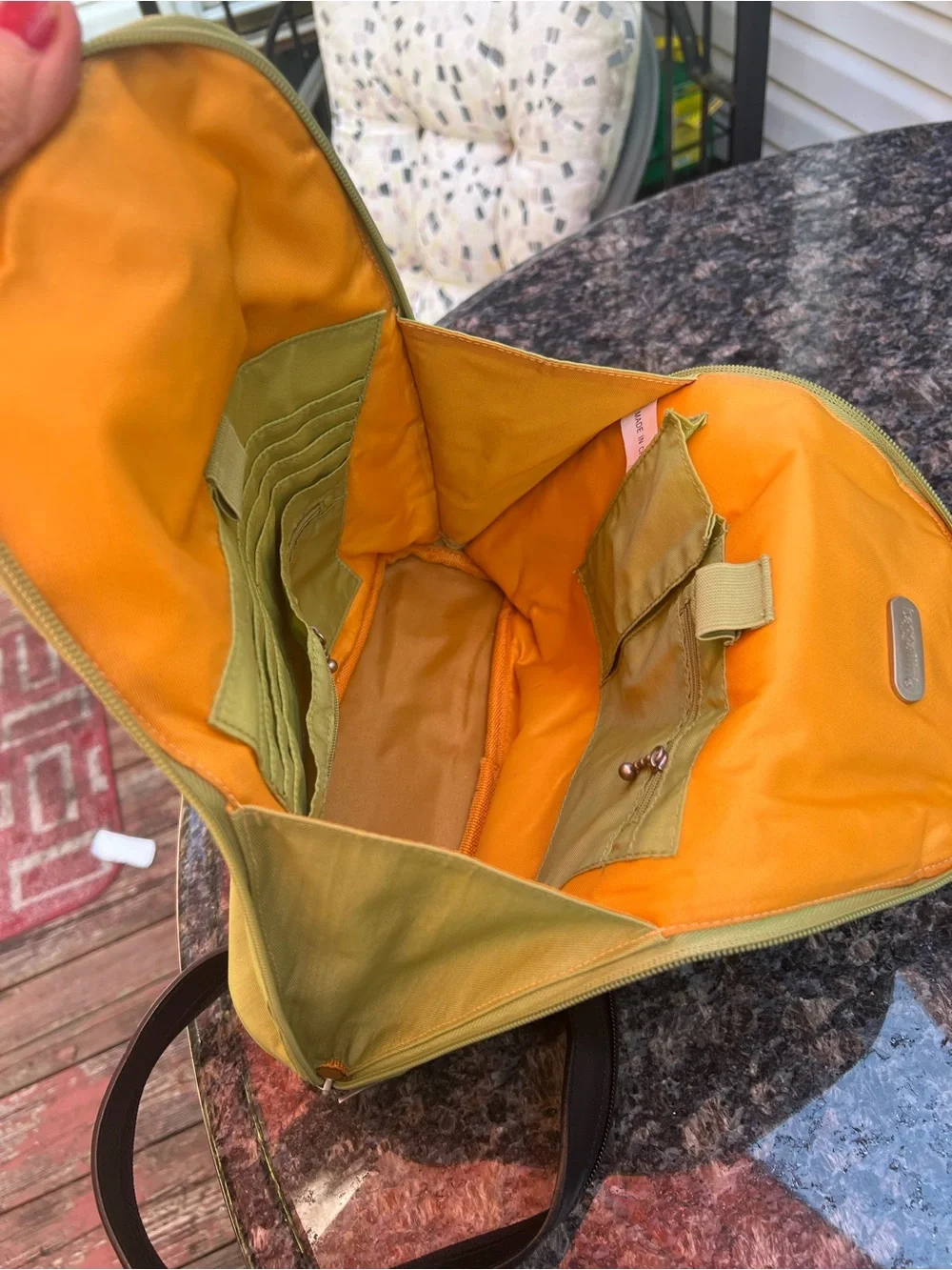 Baggallini Metro Backpack Sling Bag Green Water Resistant Travel